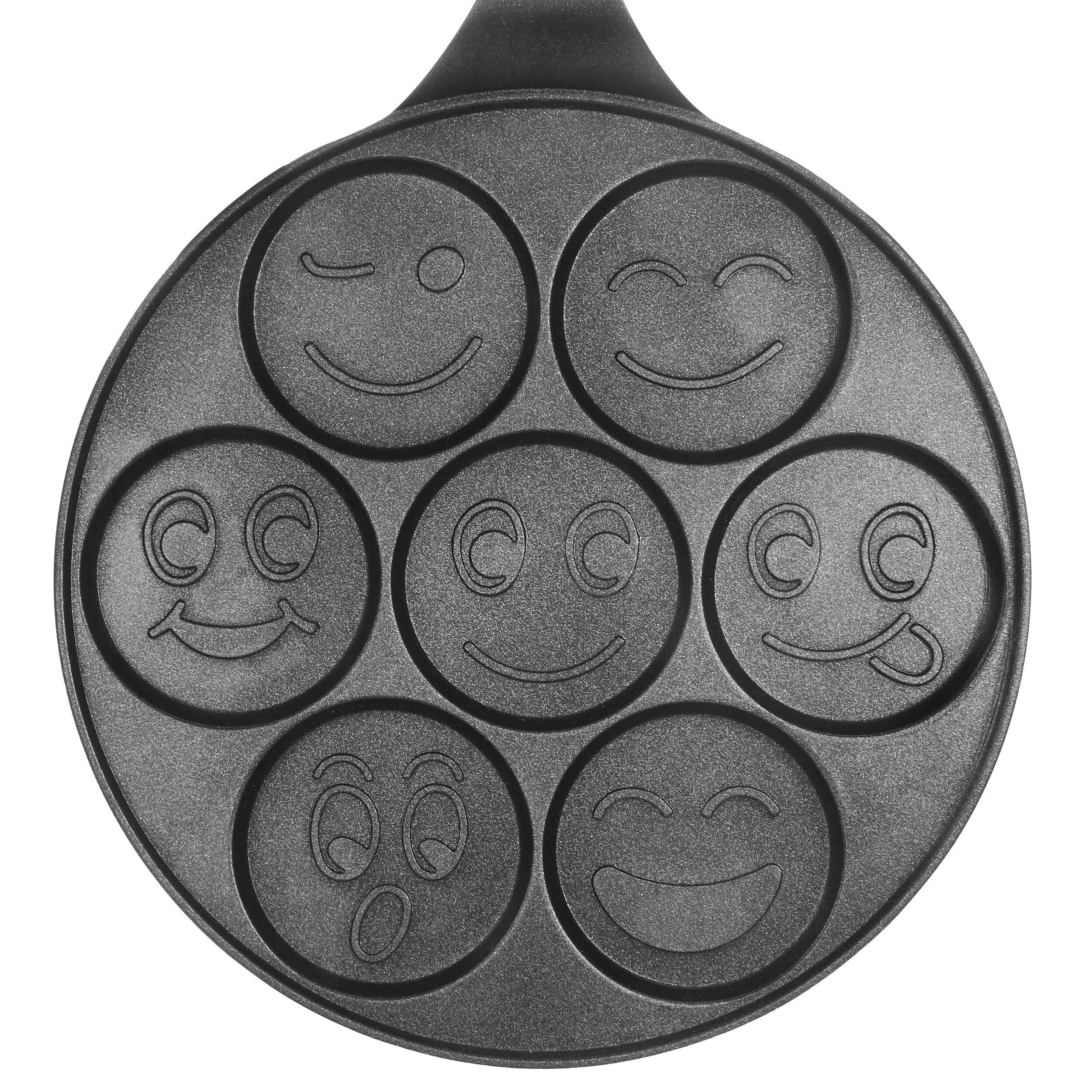 Assorted Smiley Face 10.5 Inch Round Nonstick Pancake Pan with Stay-Cool Handle