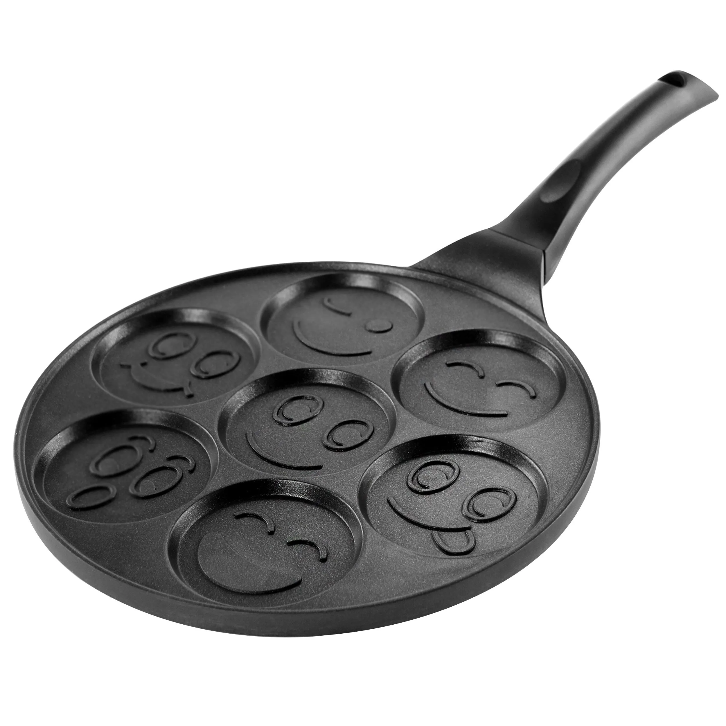 Assorted Smiley Face 10.5 Inch Round Nonstick Pancake Pan with Stay-Cool Handle
