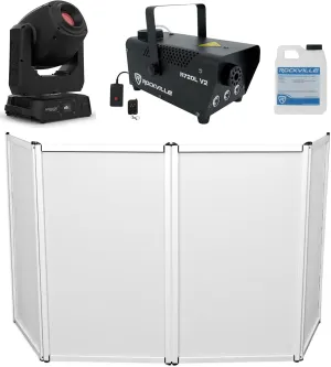 Audiosavings Bundle: Chauvet DJ Intimidator Spot 360XIP RF Moving Head Gobo/Beam Light Bundle with Rockville RFAAW DJ Event Facade Light Metal Frame Booth   Rockville R720L Fog/Smoke Machine (3 Items)