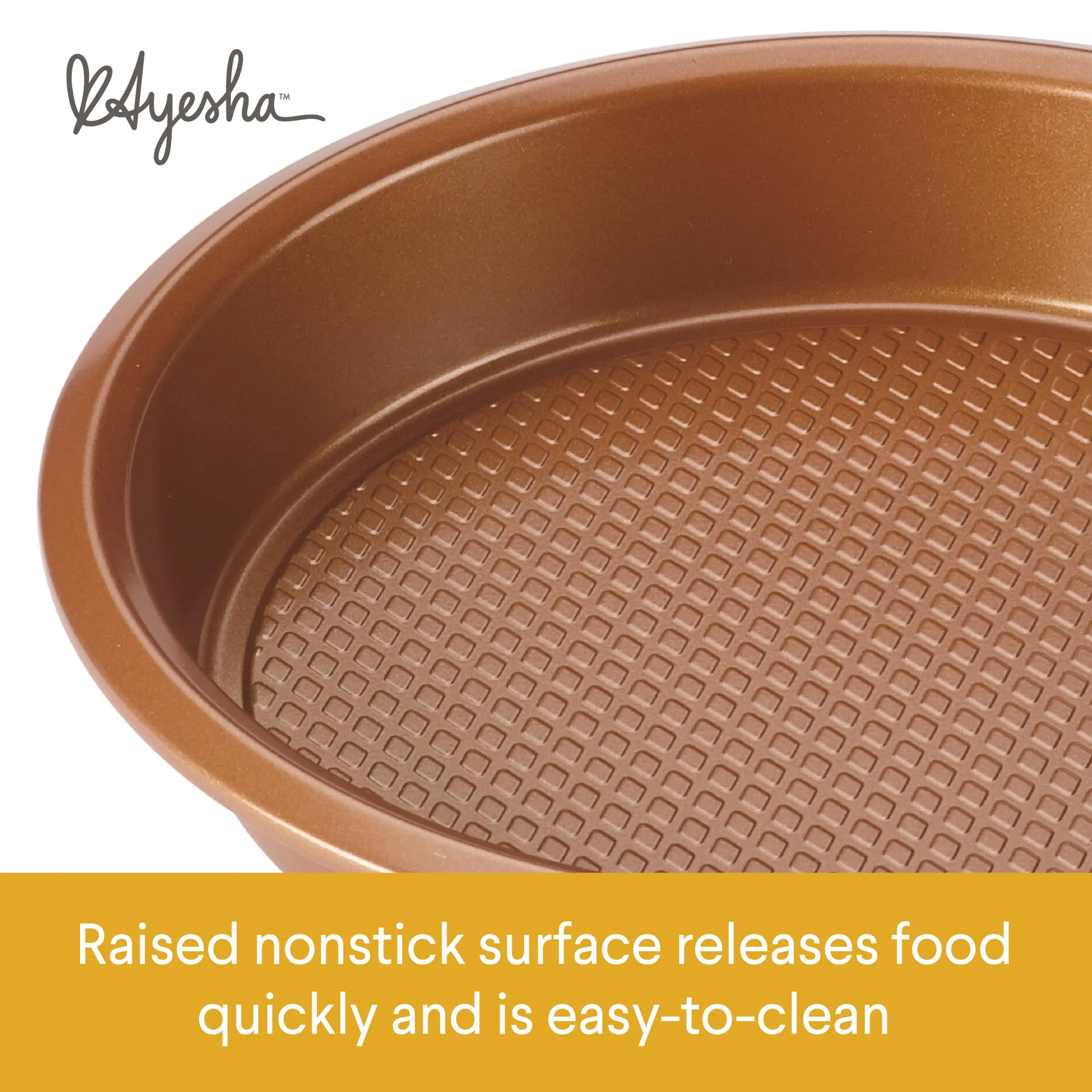 Ayesha Curry Kitchenware Bakeware Nonstick Baking Cookie, Loaf, Cake Pan Set, 7-Piece, Copper