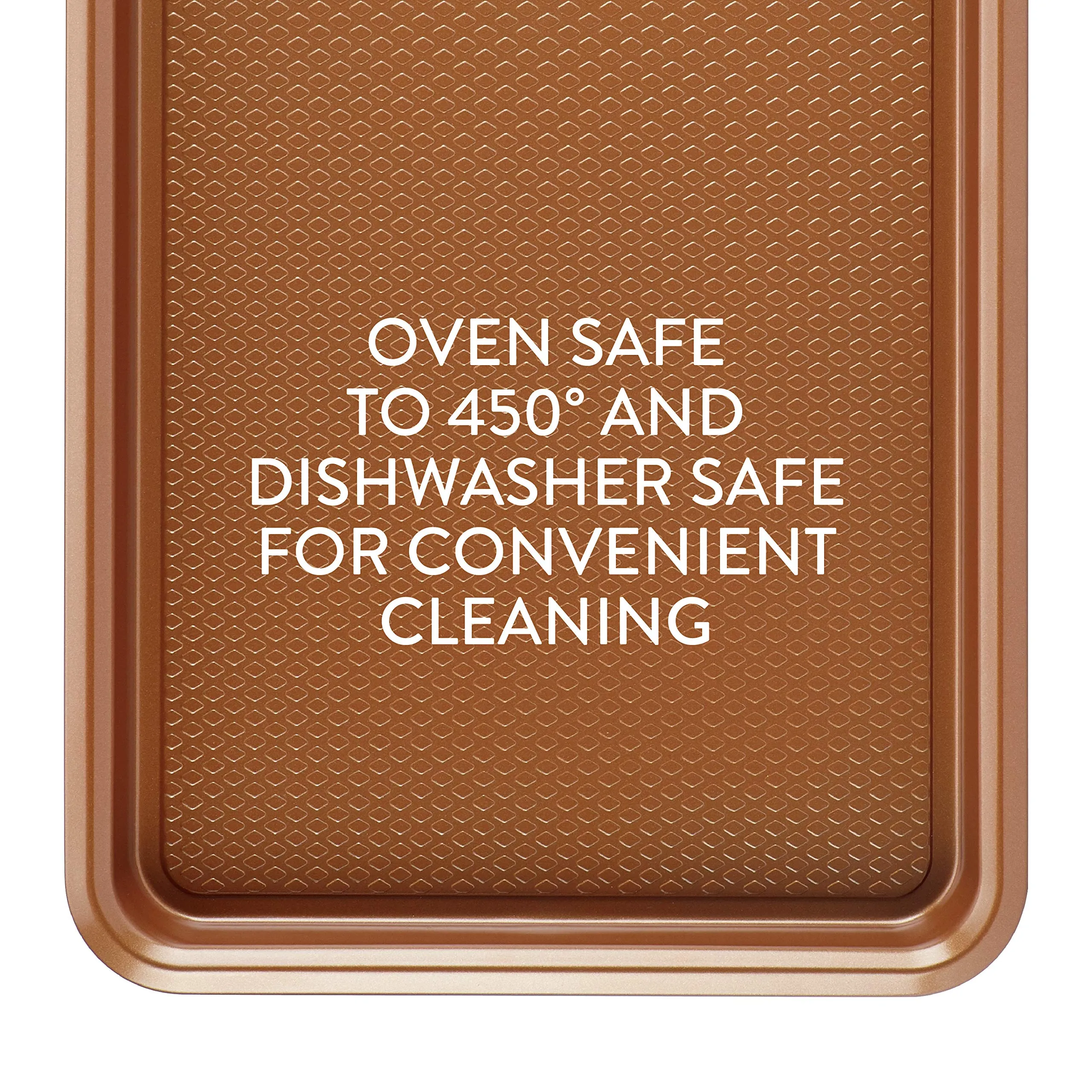 Ayesha Curry Nonstick Bakeware Nonstick Baking Pan With Lid / Nonstick Cake Pan With Lid, Rectangle - 9 Inch x 13 Inch, Brown, Copper