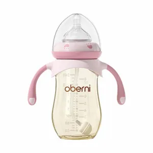 Baby Bottles, Anti Colic Breastfeeding Bottles with Medium Flow Nipples Size ＋, Wide Neck Baby Bottle for Babies, Newborn, Preemie 6  Months, BPA Free (Pink, PPSU, 8 Ounce, 1 Pack)