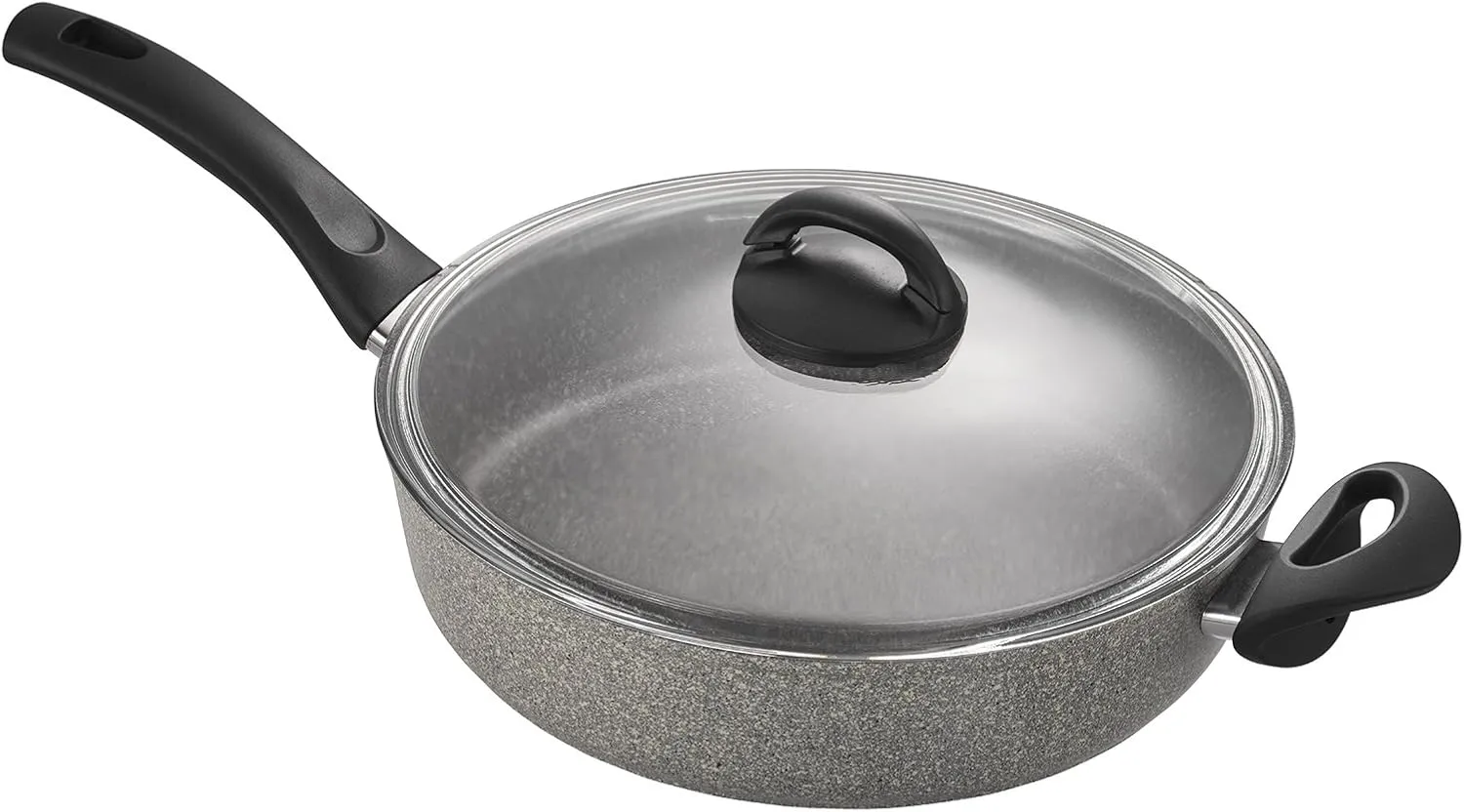 BALLARINI Parma by HENCKELS 3.8-qt Nonstick Saute Pan with Lid, Made in Italy , Durable and Easy to clean, Granite