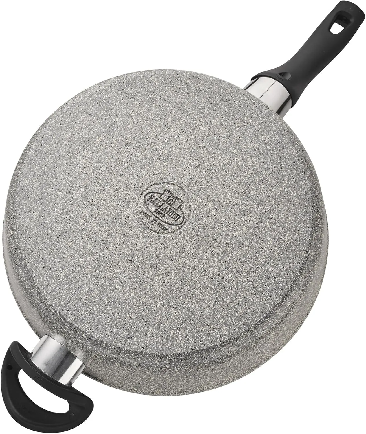 BALLARINI Parma by HENCKELS 3.8-qt Nonstick Saute Pan with Lid, Made in Italy , Durable and Easy to clean, Granite