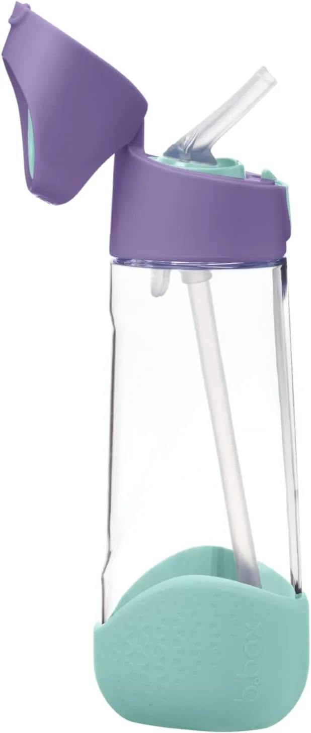b.box 20 oz Tritan Drink Bottle: Kids Water Bottle w/Straw & Lid for School, Travel, Daycare. Spill & Leak Proof. Easy Grip Triangle Shape. BPA Free, Dishwasher Safe.