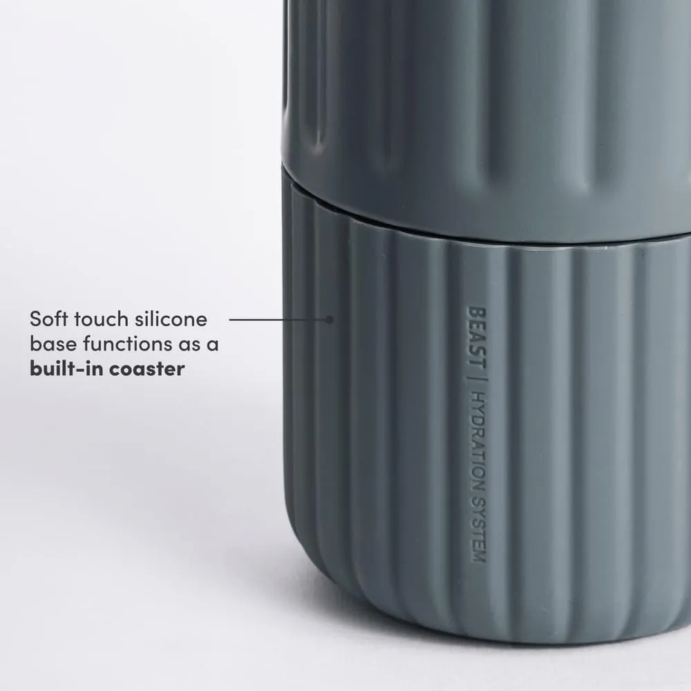 BEAST Health® Stainless Steel Water Bottle, 22 oz, Insulated Stainless Steel, Leak-Proof, Reusable Straw System, Portable Carry Cap, BPA-Free, Dishwasher Safe (Mist)