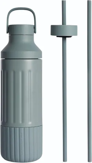 BEAST Health® Stainless Steel Water Bottle, 22 oz, Insulated Stainless Steel, Leak-Proof, Reusable Straw System, Portable Carry Cap, BPA-Free, Dishwasher Safe (Mist)