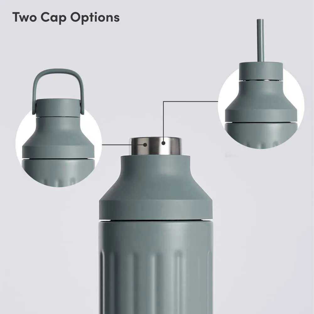 BEAST Health® Stainless Steel Water Bottle, 22 oz, Insulated Stainless Steel, Leak-Proof, Reusable Straw System, Portable Carry Cap, BPA-Free, Dishwasher Safe (Mist)