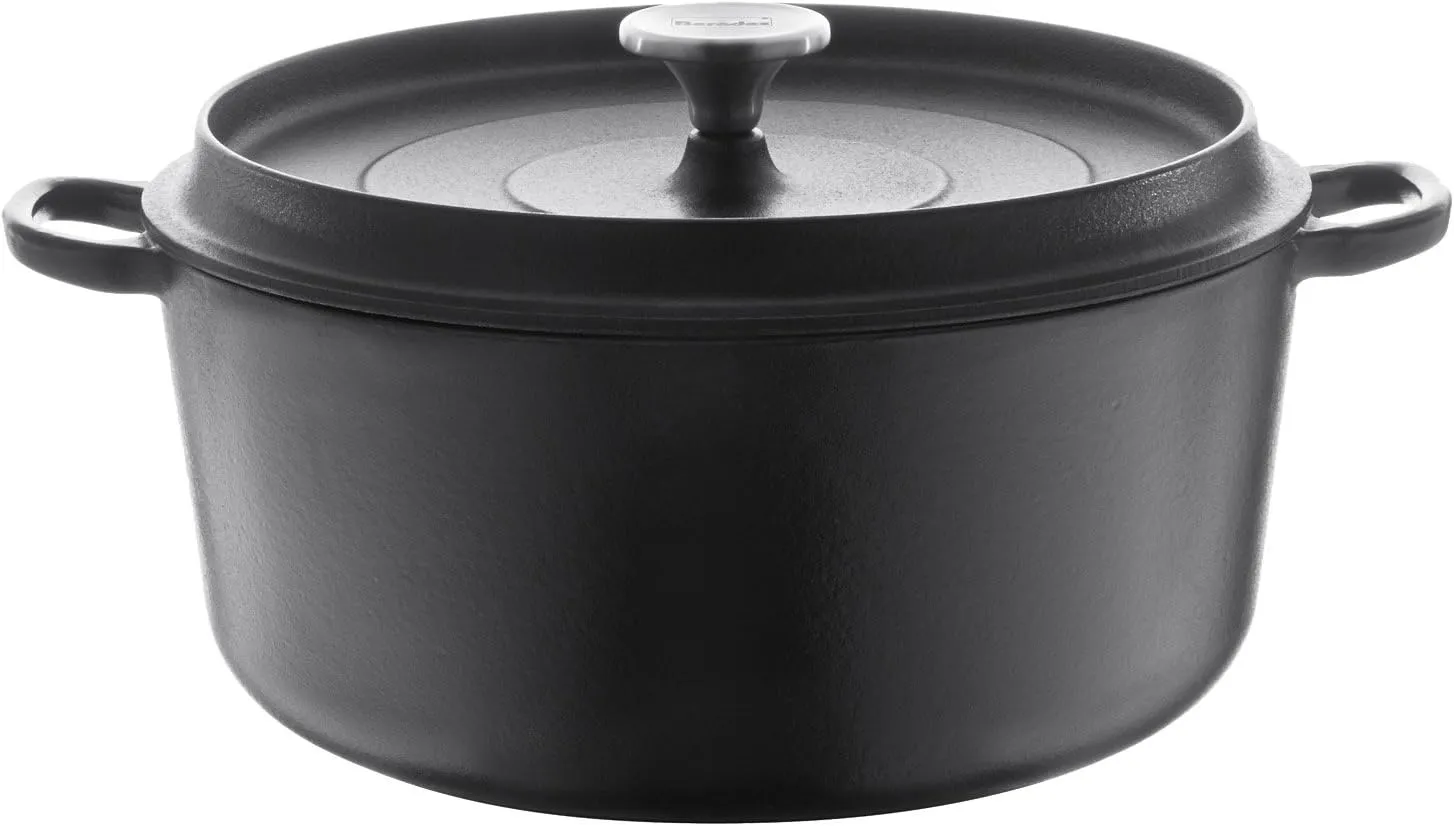 Berndes 034143 Cast Iron Roasting Pan with Cast Iron Lid, 2.7 Litre, 20 cm – Black