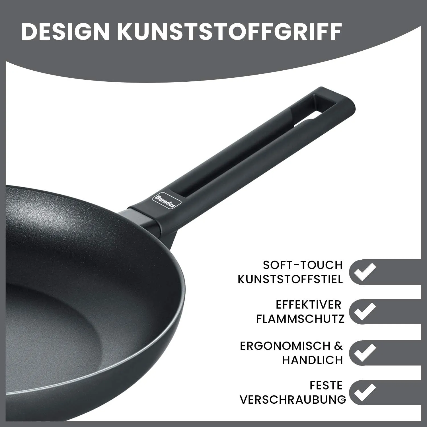 Berndes Aluminium 11313 Frying Pan Induction Aluminium, aluminium, Black, 28 cm
