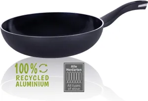 Berndes Frying 28 cm B.Green Aluminium Induction Wok Pan Made from 100% Recycled Drinks Cans, Black