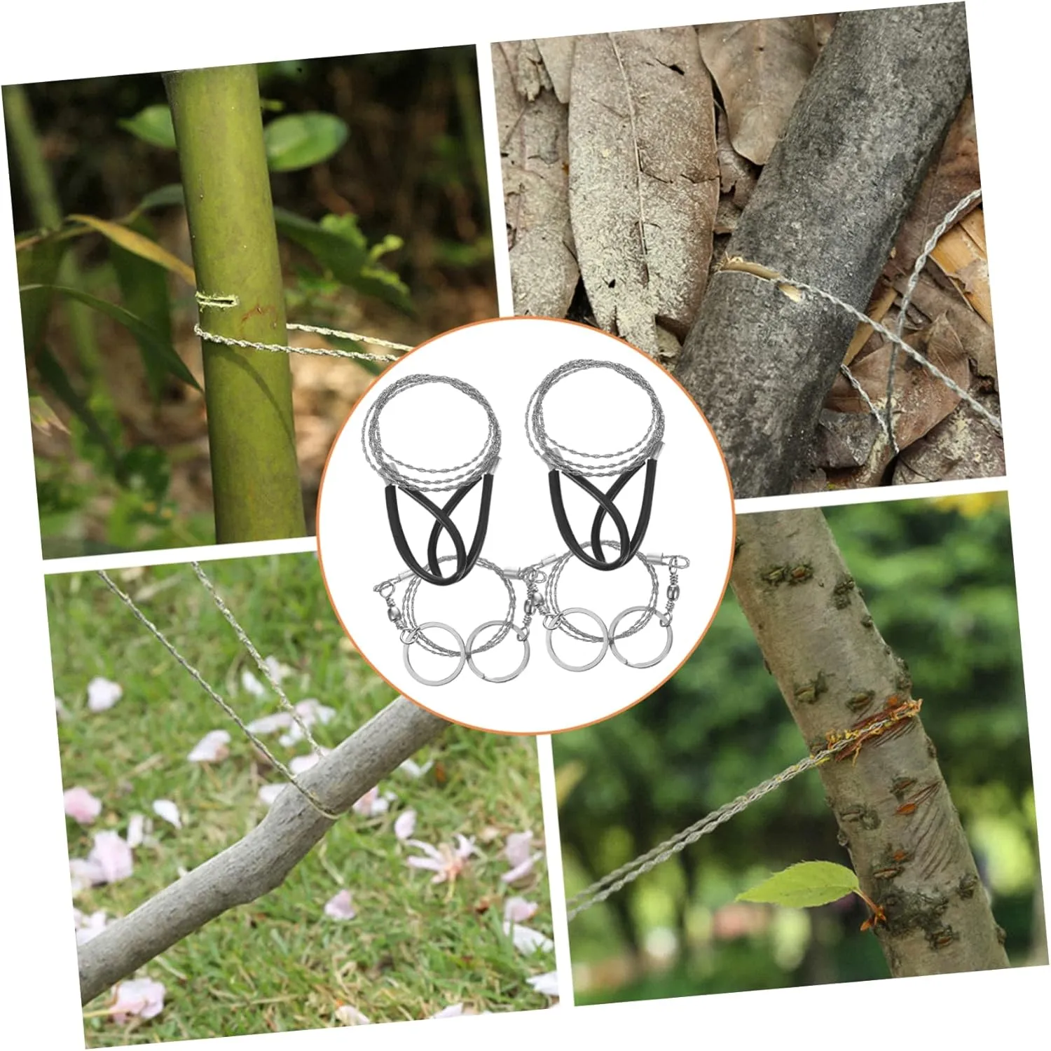 BESPORTBLE 16pcs Survival Wire Saw Portable Pocket Chainsaw for Camping Hiking Outdoor Adventures Compact Hand Cutting Tool Finger for Efficient Cutting