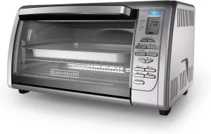 Black Decker Countertop Convection Toaster Oven, 8 One-touch Cooking Functions, Stainless Steel