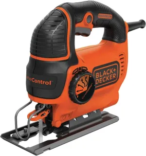BLACK DECKER Jig Saw, 5-Amp, 3,000 Blade Speed, 45 Degree Beveled Cuts, ¾-Inch Orbital Blade, 4 Curve Settings, Corded (BDEJS600C)
