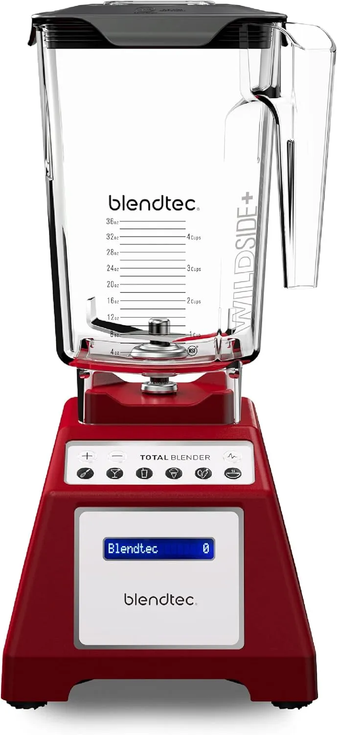 Blendtec Total Classic Original Blender - WildSide  Jar (90 oz) - Professional-Grade Power - 6 Pre-programmed Cycles - 10-speeds - Red