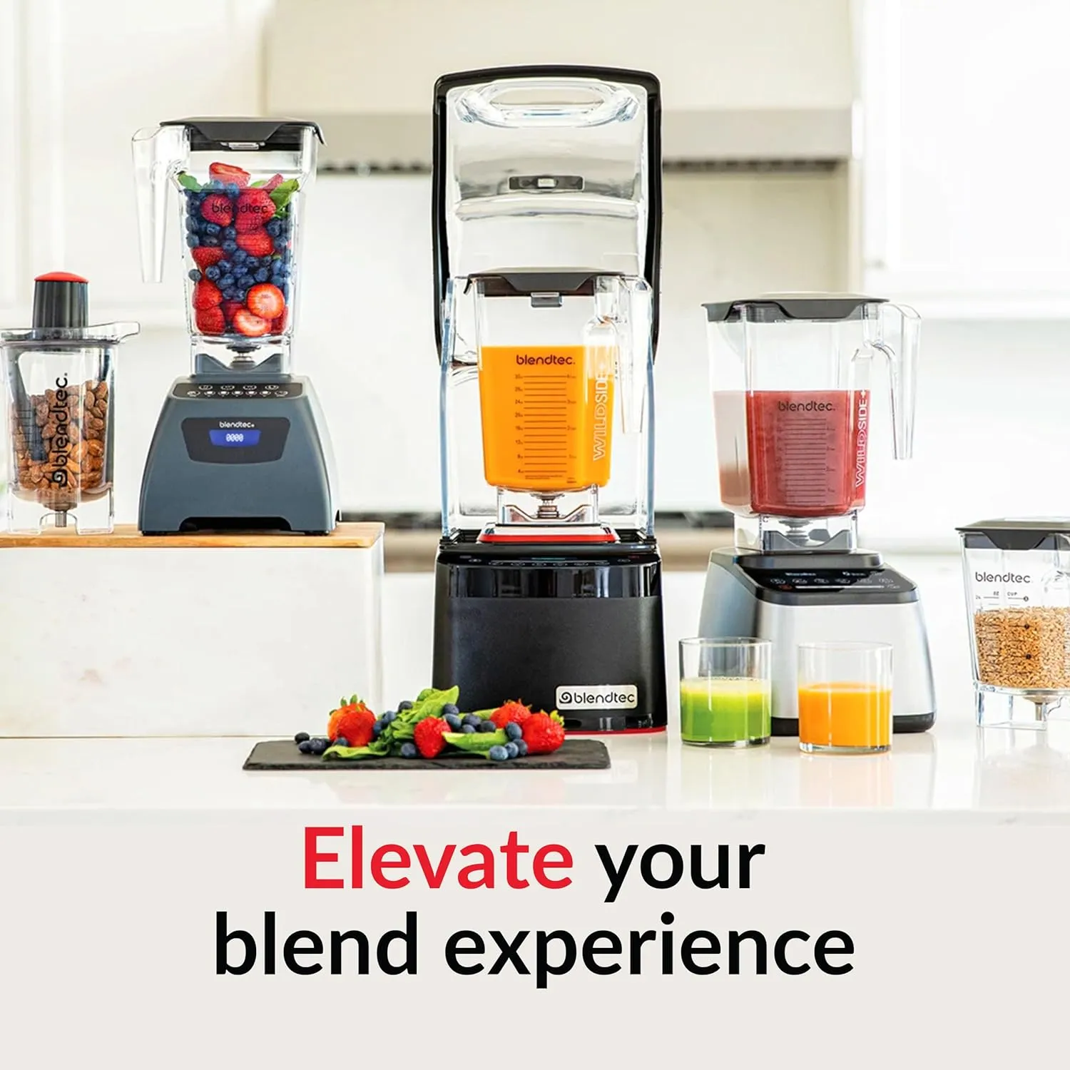 Blendtec Total Classic Original Blender - WildSide  Jar (90 oz) - Professional-Grade Power - 6 Pre-programmed Cycles - 10-speeds - Red
