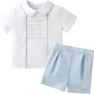 Booulfi Baby Boy Toddler Summer Clothes Wedding Birthday Outfits Suit for Boys T-Shirt and Shorts Set
