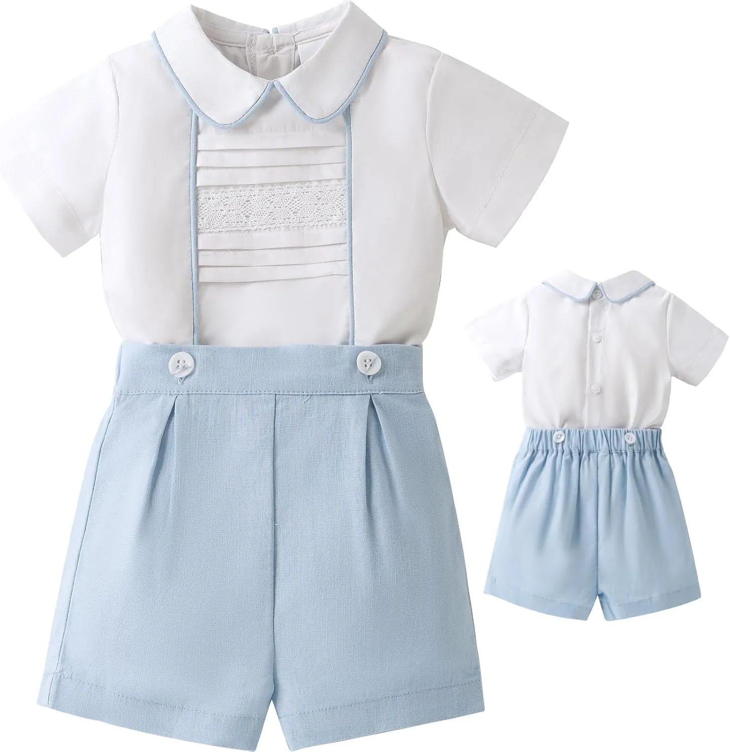 Booulfi Baby Boy Toddler Summer Clothes Wedding Birthday Outfits Suit for Boys T-Shirt and Shorts Set