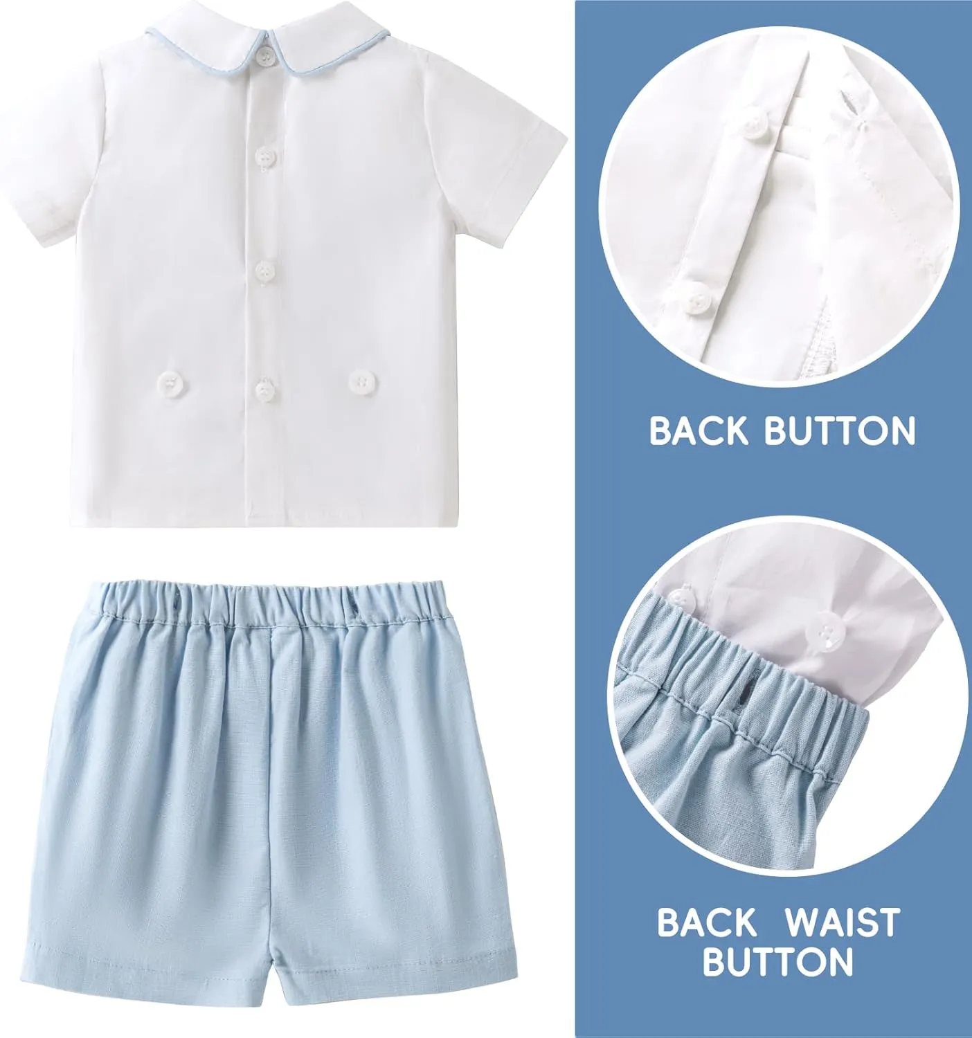 Booulfi Baby Boy Toddler Summer Clothes Wedding Birthday Outfits Suit for Boys T-Shirt and Shorts Set
