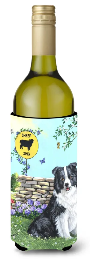 Border Collie Crossing Wine Bottle Hugger PPP3030LITERK