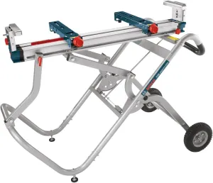 BOSCH T4B Portable Gravity-Rise Miter Saw Stand with Wheels, 18' Material Capacity