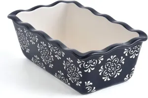 Bread Pan Stoneware Loaf Pan, 9x5 inch Bread Loaf Pan Meatloaf Pan, Loaf Pans For Baking Bread, Nonstick Banana Bread Pans, Retangular Bread Baking Pan, for Kitchen,Black