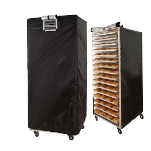Bread Rack Cover,Bun Pan Rack Cover With Zipper,20 Tier Sheet Pan Rack Cove,Bakery Rack Cover,Bakers Rack Cover,Waterproof and Dustproof for Home Kitchen Restaurant Bakery (Black, 28"D x 23"W x 64"H)