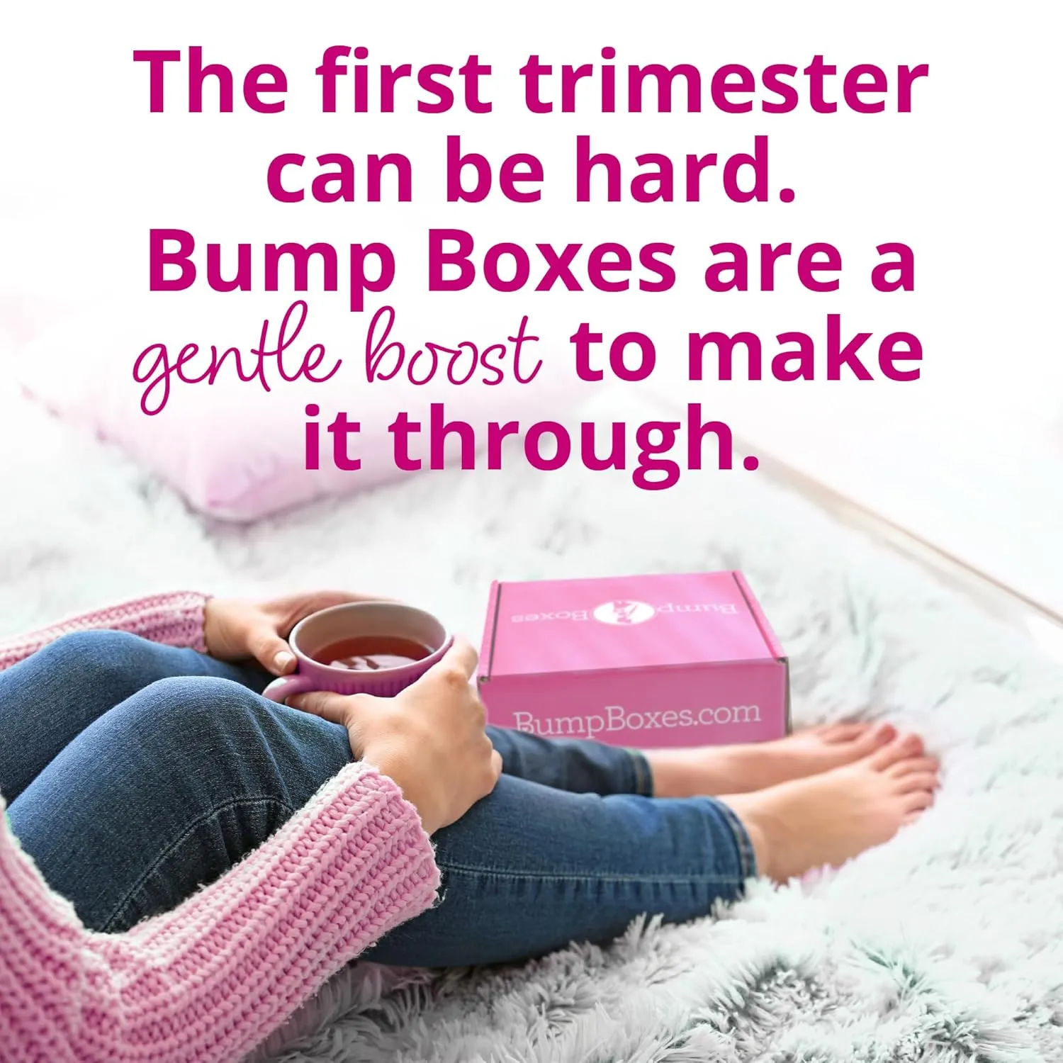 Bump Boxes 1st Trimester Pregnancy Gifts for Expecting Moms with Water Bottle, Journal, Lotion and Milestone Cards, Baby Shower Gift for Mother to Be