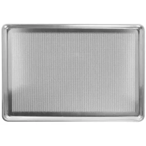 Bundy Chicago Metallic StayFlat 16 Gauge Aluminum Perforated Bun Pan - 26"L x 18"W x 1"H
