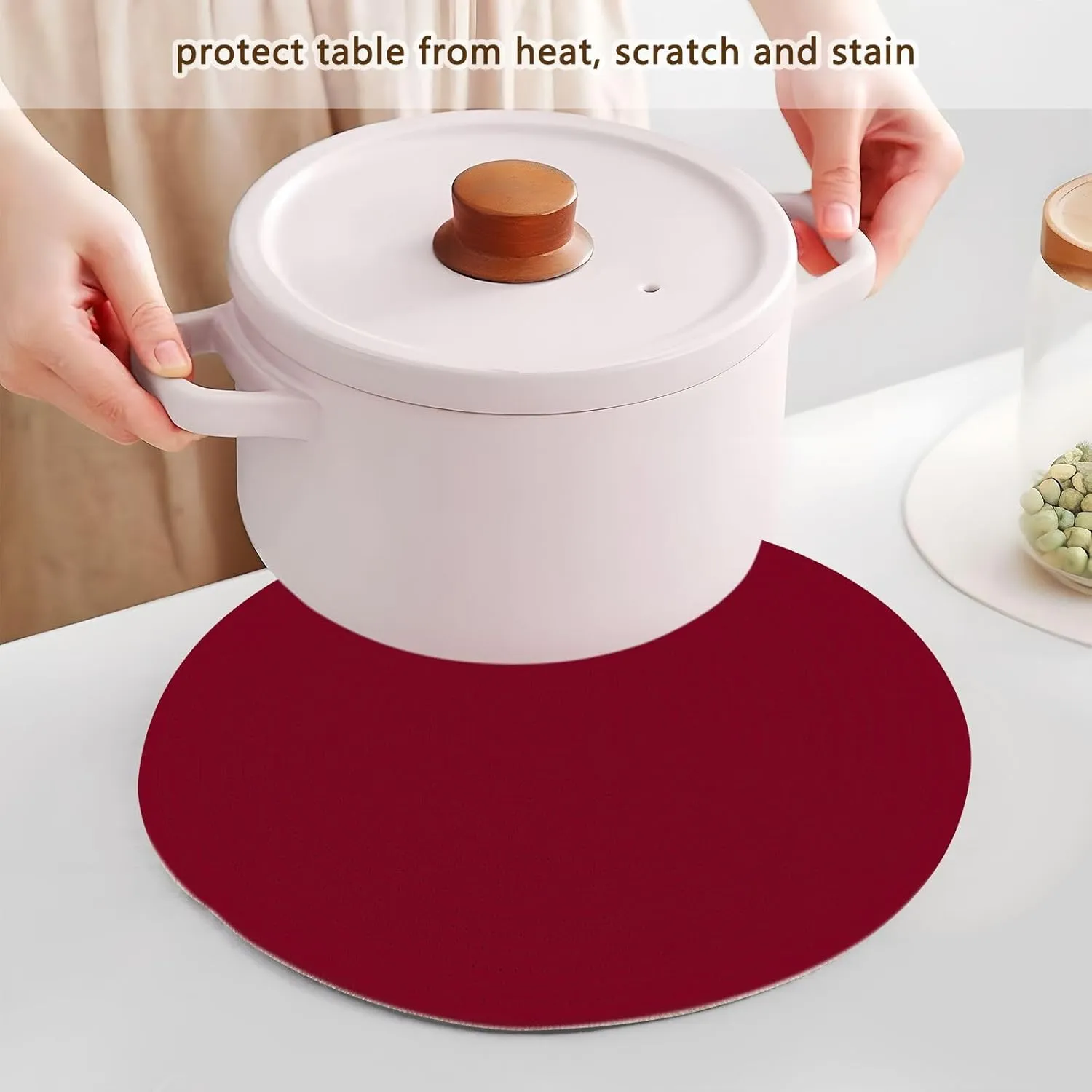 Burgundy Red Pot Pan Holder, Pot Holders Heat Resistant, Pot Holder Camping, Large Table Mat