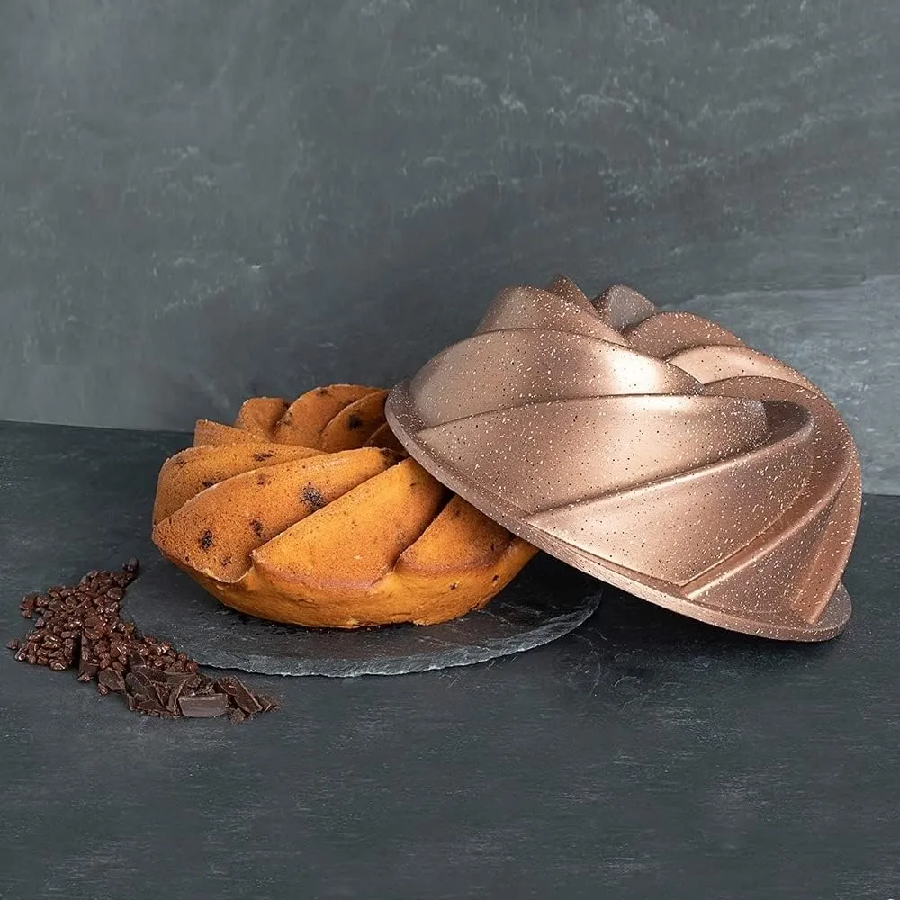 Cake Pan Elevate Your Baking with the pan – Professional and Higher Durability Cake Pan Nonstick, Cast Aluminum (Lotus, Rosegold)