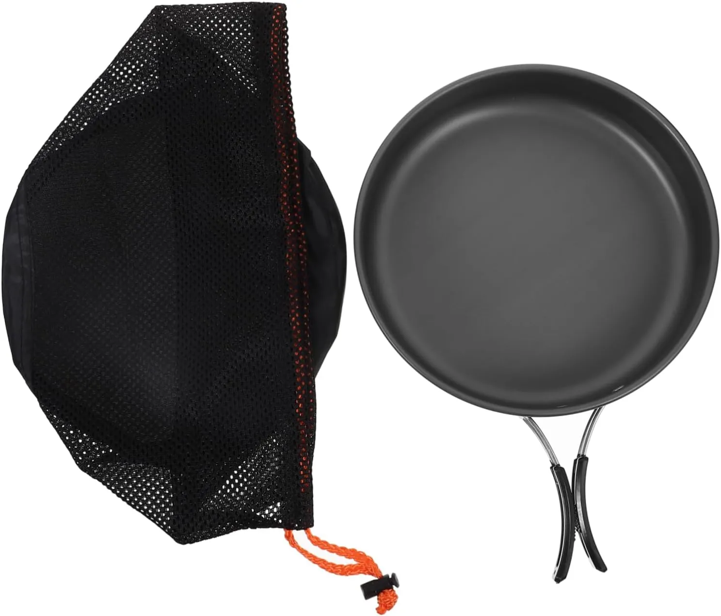 Camping Cooking Set 1pc Portable Frying Pan Metal Cooking Pan Non-Stick Surface