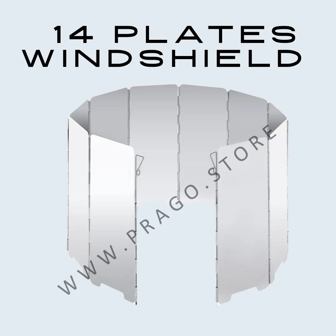 Camping Stove Windshield 14 Plates Aluminum 120*24cm