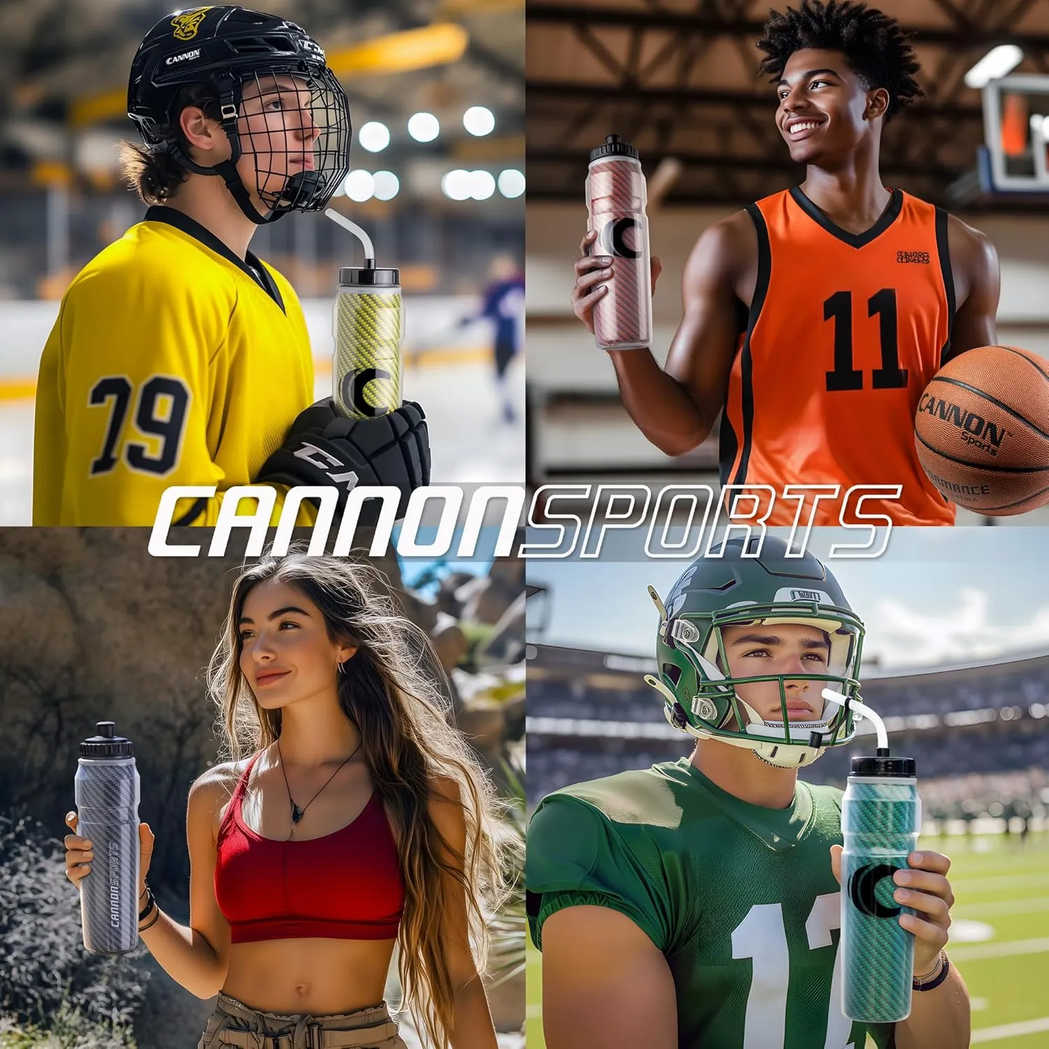 Cannon Sports 28oz Insulated Squeeze Water Bottle with Straw, Leak Proof Lids, 2 lids (Straw and Squeeze), Double Wall Insulation, Wide Mouth, BPA-Free (2 Pack) (Black)