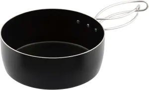 Captain Stag UH-4130 Outdoor Kitchen Utensils, Frying Pan, Aluminum, Deep Frying Pan, 6.7 inches (17 cm), Foldable Handle, Black, Made in Japan