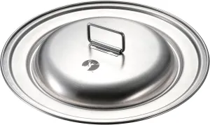 Captain Stag UH-4211 Outdoor Kitchen Utensils Pot Lid Camping Snow Flat Pot Lid for 5.9/7.1 inches (15/18 cm) Compatible with All Heat Sources, Stainless Steel, Made in Japan