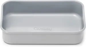 Caraway Nonstick 9” x 6.5” Small Rectangle Baking Pan – Non-Toxic, PTFE & PFOA Free – Aluminized Steel Core – Deep Ceramic Baking Pan for Casseroles, Lasagna & More - Gray