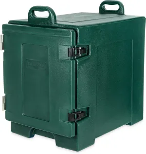 Carlisle FoodService Products Cateraide Insulated Front Loading Food Pan Carrier with Handles for Catering, Events, and Restaurants, Plastic, 5 Pans, Forest Green