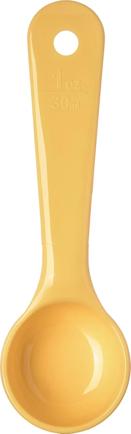 Carlisle FoodService Products Measure Miser Solid Measuring Spoon with Short Handle, 1 Ounce, Yellow (Pack of 12)
