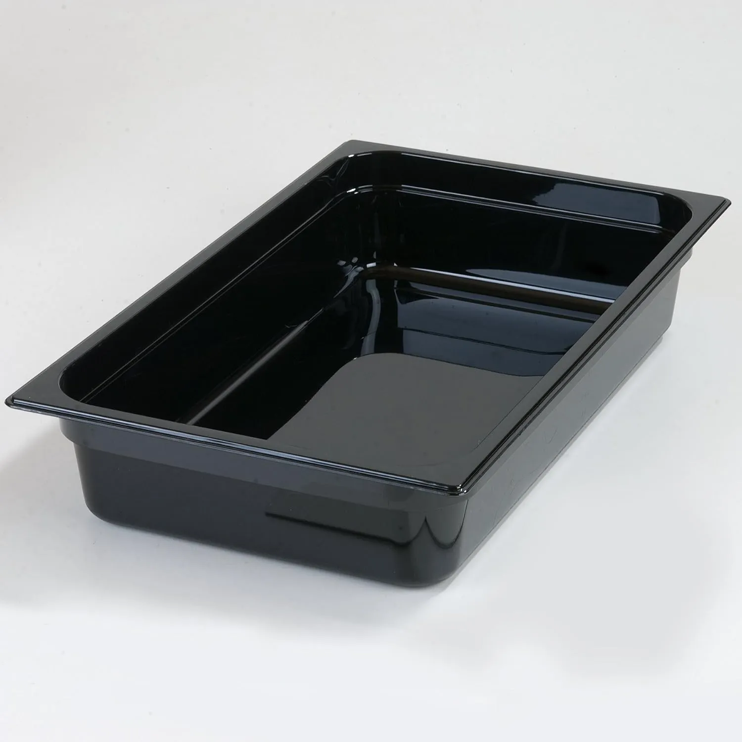 Carlisle FoodService Products Storplus Full-Size Plastic Food Pan, Food Storage Container, for Catering, Buffets, Restaurants, Polycarbonate, Full Size, 4 Inches Deep, Black, (Pack of 6)