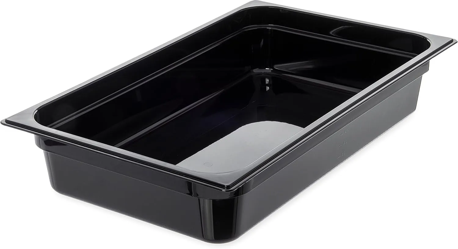 Carlisle FoodService Products Storplus Full-Size Plastic Food Pan, Food Storage Container, for Catering, Buffets, Restaurants, Polycarbonate, Full Size, 4 Inches Deep, Black, (Pack of 6)
