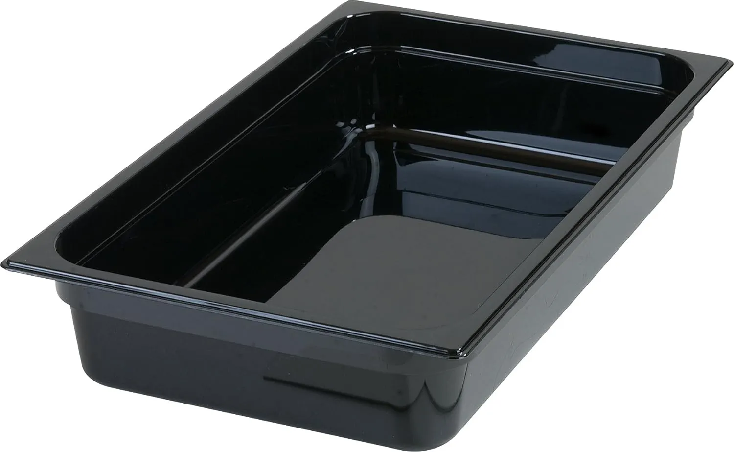 Carlisle FoodService Products Storplus Full-Size Plastic Food Pan, Food Storage Container, for Catering, Buffets, Restaurants, Polycarbonate, Full Size, 4 Inches Deep, Black, (Pack of 6)