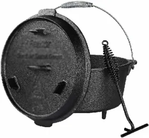 Cast Iron Pot Outdoor Camping Pot BBQ Hanging Pot Soup Pot Stew Pot Outdoor Indoor Cooking