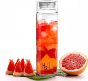 CELLO H2O Glass Fridge Water Bottle with Plastic Cap 920ml, Clear | Leakproof & Durable | Wide Mouth, Easy To Clean | Easy Grip Glass Water Bottle For Kitchen, Home, Office, Gym, Travel