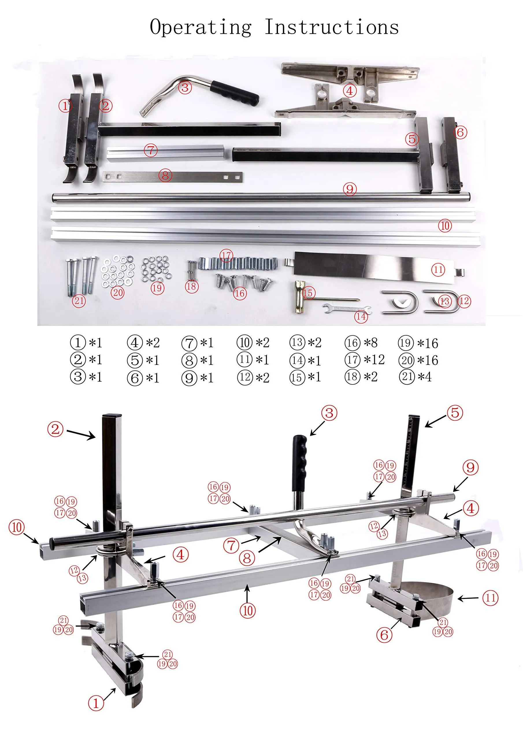 chainsaw mill Portable Chainsaw mill 36" Inch 304 Steel Planking Milling Bar Size Cutting Milling 14" to 36"