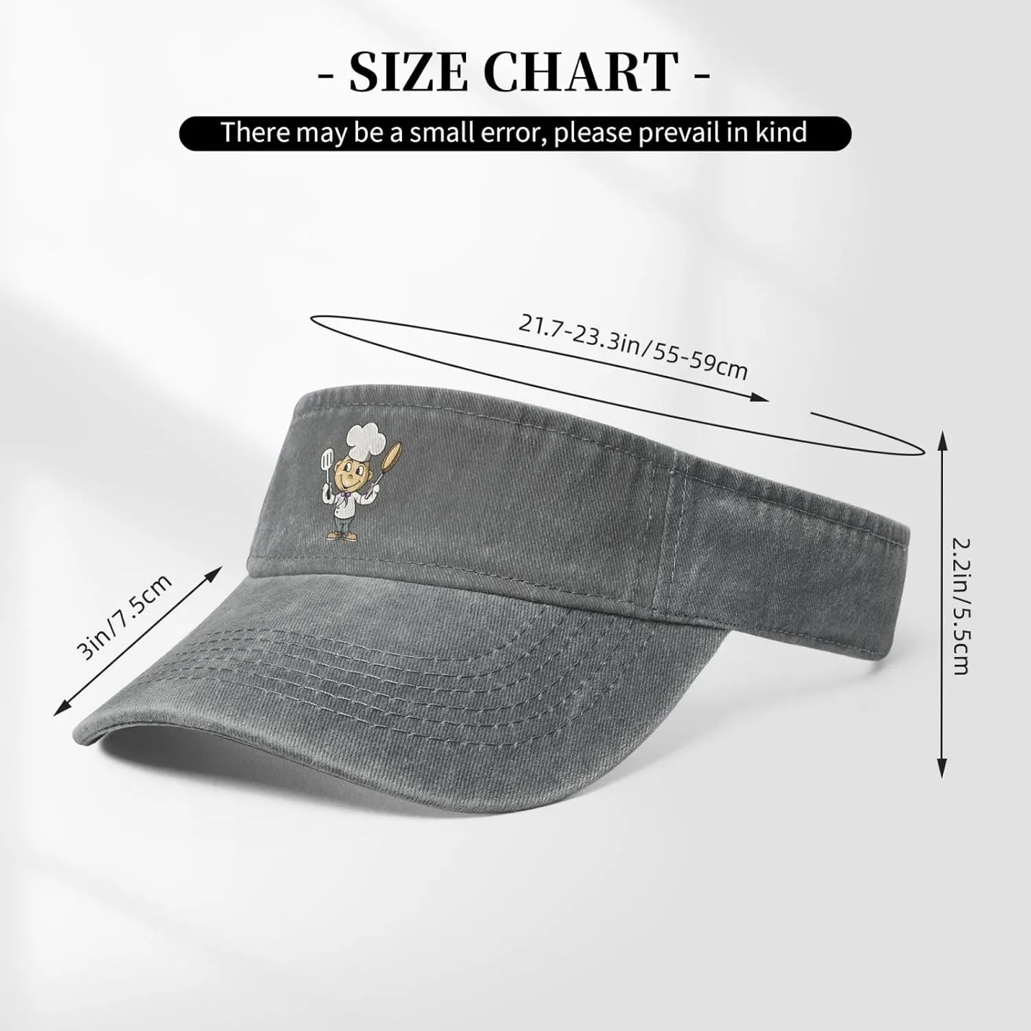 Chef with Spatula and Frying Pan Sun Visor Hats for Women Men Sun Hat Cotton Golf Hat Vintage Baseball Cap