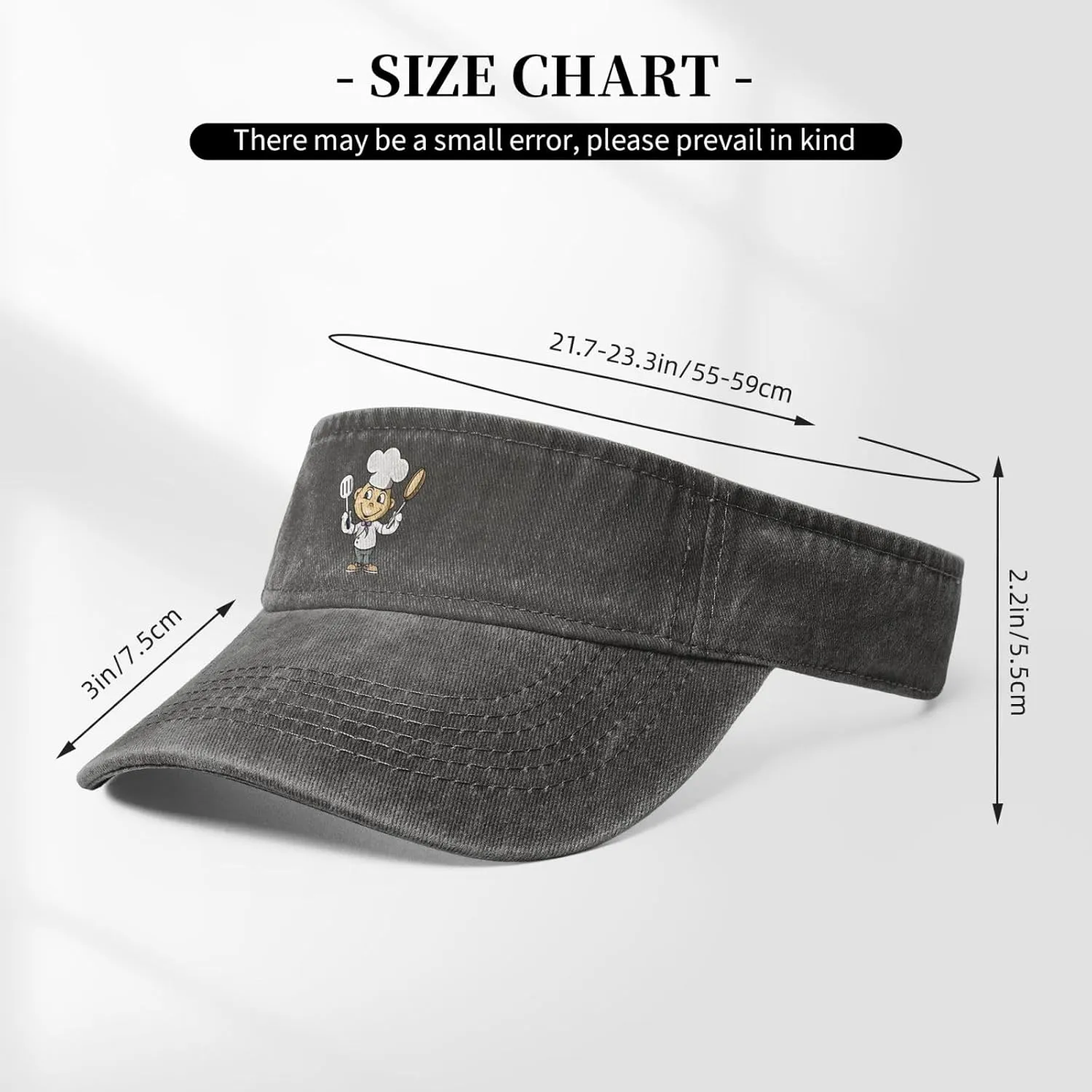 Chef with Spatula and Frying Pan Sun Visor Hats for Women Men Sun Hat Vintage Golf Hat Adjustable Baseball Cap
