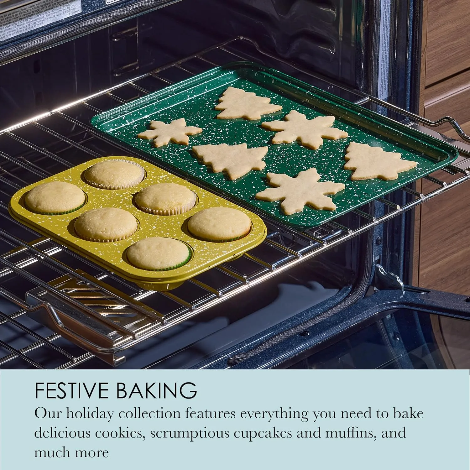 Chicago Metallic 78 Piece Holiday Baking Set, Perfect for Baking Holiday Cookies, Cupcakes, Muffins, and Much More