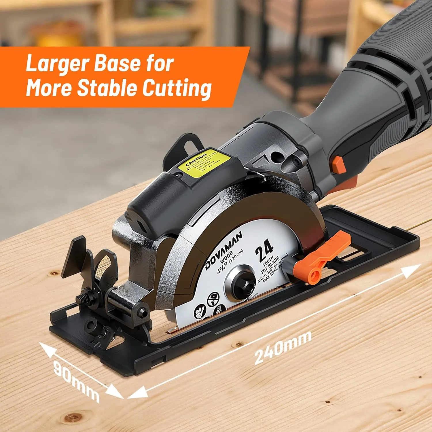 Circular Saw, 5.8A 4-1/2" Circular Saw w/Laser, Metal Auxiliary Handle, 6 Blades (4½", 4¾"), Cutting Depth 1-11/16" (90°), 1-1/8" (45°), Ideal for Wood, Soft Metal, Plastic, Tile - MCS01A