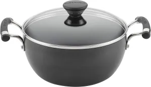 Circulon Acclaim Hard Anodized Nonstick Casserole Dish/Casserole Pan with Lid - 4.5 Quart, Black